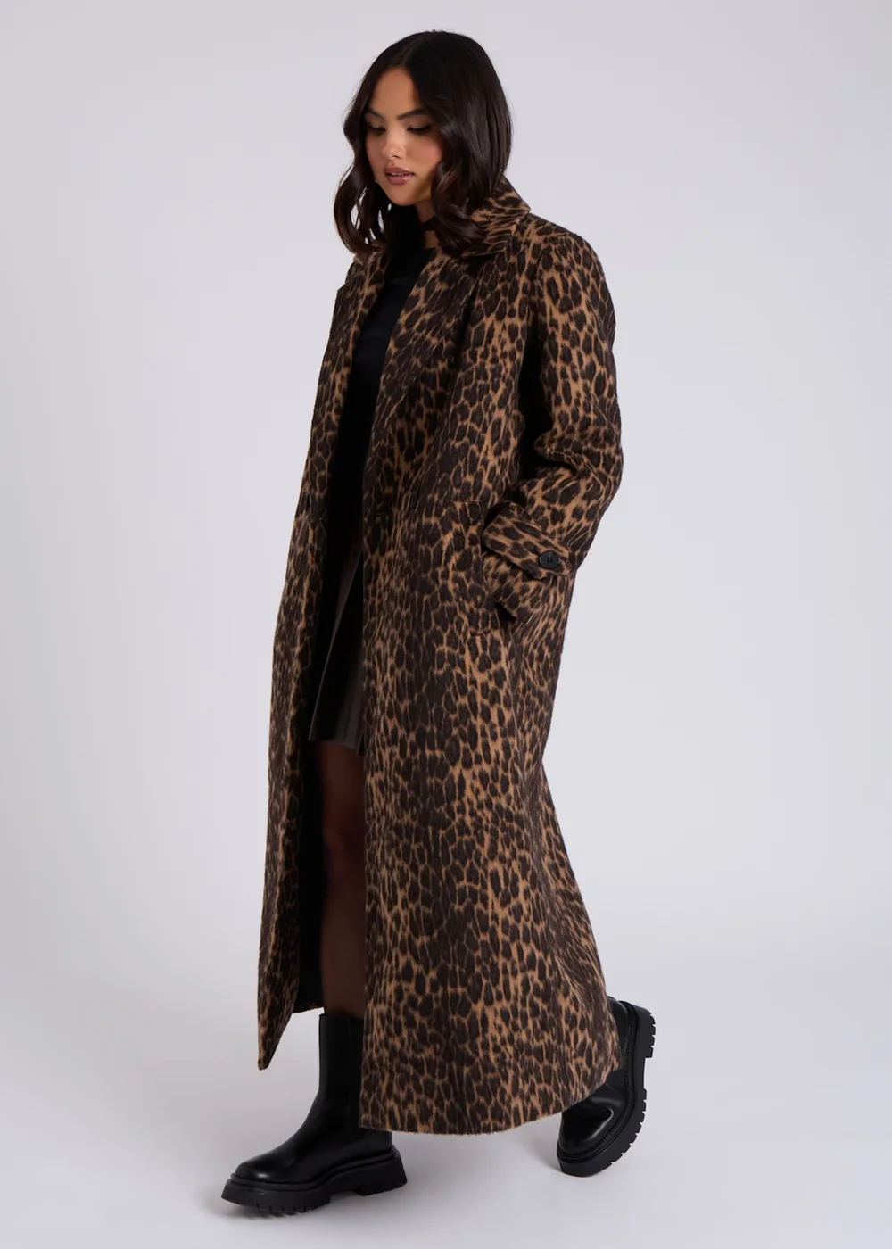 Urban Bliss Brown Leopard Print Formal Coat - 16 Image 4