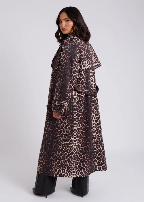 Urban Bliss Brown Leopard Print Trench - 12 Image 2