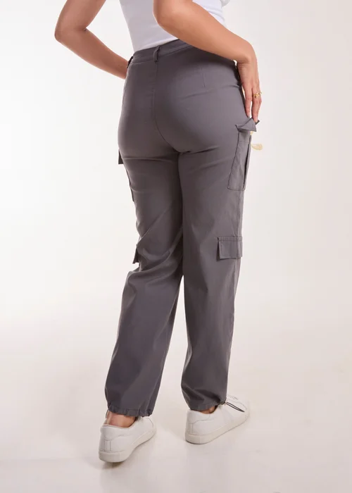 Pink Vanilla Grey Pocket Detail Wide Leg Cargo Pants - 6 Image 2