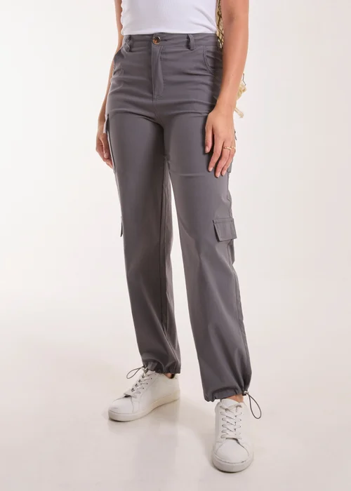 Pink Vanilla Grey Pocket Detail Wide Leg Cargo Pants - 6 Image 4