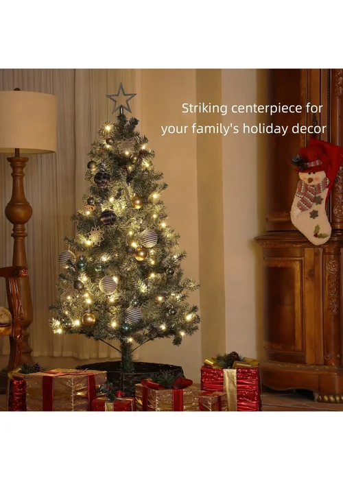 HOMCOM Blue Artificial Christmas Tree with LED Lights and Blue Decorations - Medium Image 4