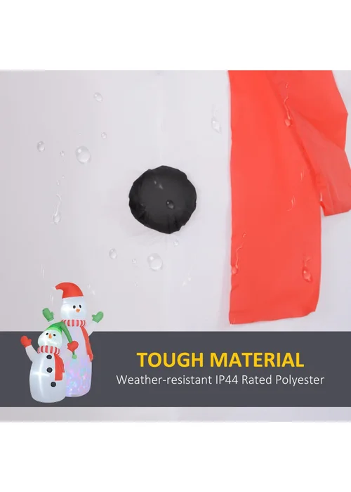 Outsunny White Christmas Inflatable Snowman with Rotating Colorful LED Light - One Size Image 5