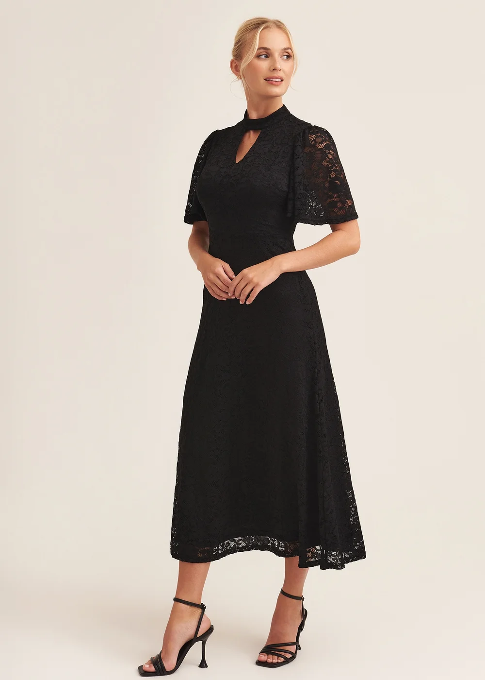 Gini London Black Angle Sleeve Midaxi Dress - Size 8 Image 1