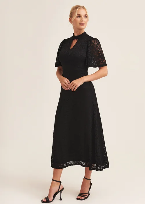 Gini London Black Angle Sleeve Midaxi Dress - Size 8 Image 1