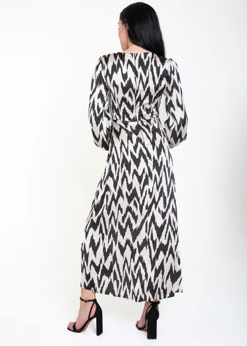 Gini London Mono Zigzag Printed Midi Dress - 8 Image 2