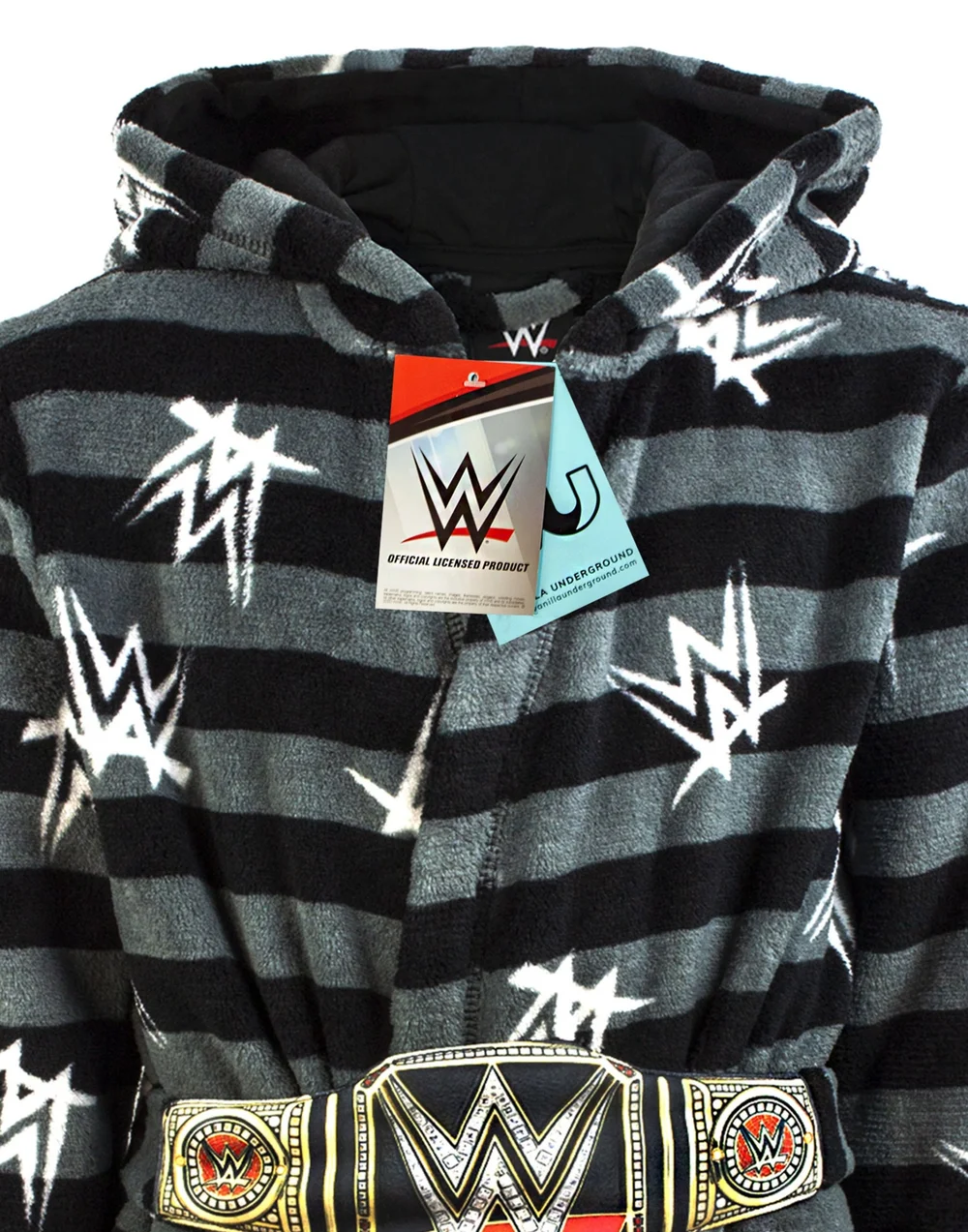 Vanilla Underground WWE Boys Grey Championship Belt Bathrobe (5 - 14 Years) - 098 Image 4