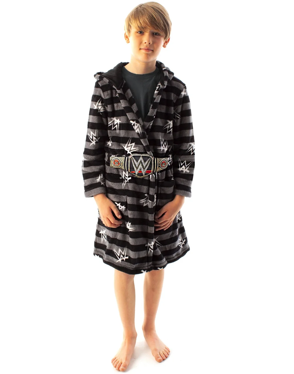 Vanilla Underground WWE Boys Grey Championship Belt Bathrobe (5 - 14 Years) - 098 Image 2