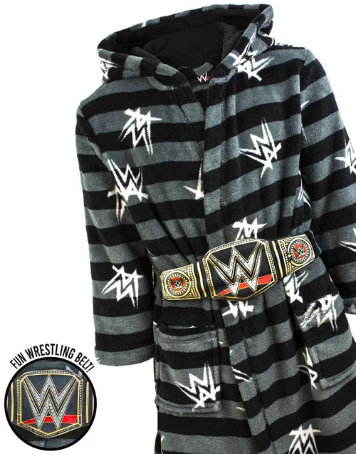 Vanilla Underground WWE Boys Grey Championship Belt Bathrobe (5 - 14 Years) - 098 Image 5