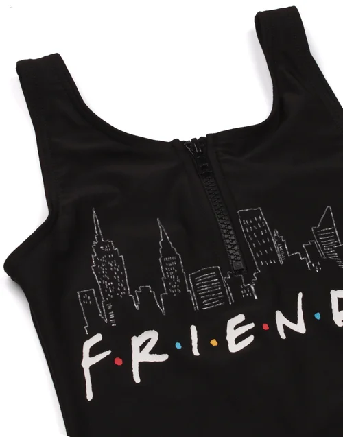 Vanilla Underground Friends Girls Black Swimming Costume (7-15yrs) - Age 11-12 Years Image 5