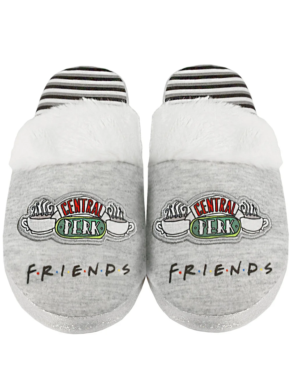 Vanilla Underground Friends Girls Grey Central Perk Graphic Mule Slippers (1 - 4 Older) - 2 Infants Image 2