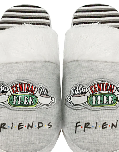 Vanilla Underground Friends Girls Grey Central Perk Graphic Mule Slippers (1 - 4 Older) - 2 Infants Image 3