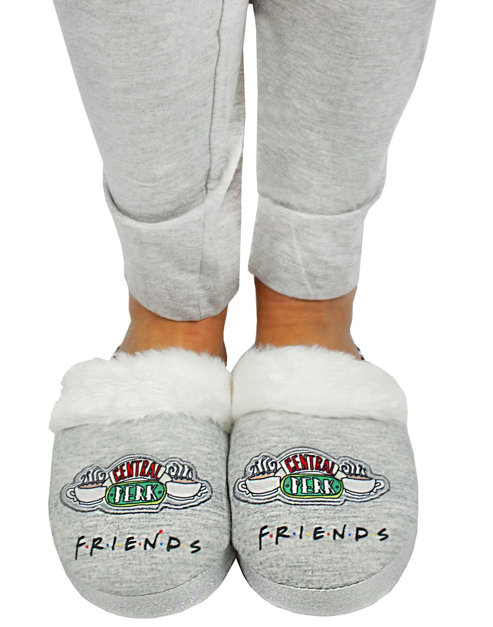 Vanilla Underground Friends Girls Grey Central Perk Graphic Mule Slippers (1 - 4 Older) - 2 Infants Image 4