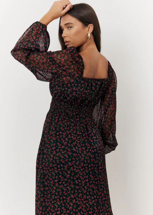 In The Style Beige Animal Print Midi Dress - Size 8 Image 3