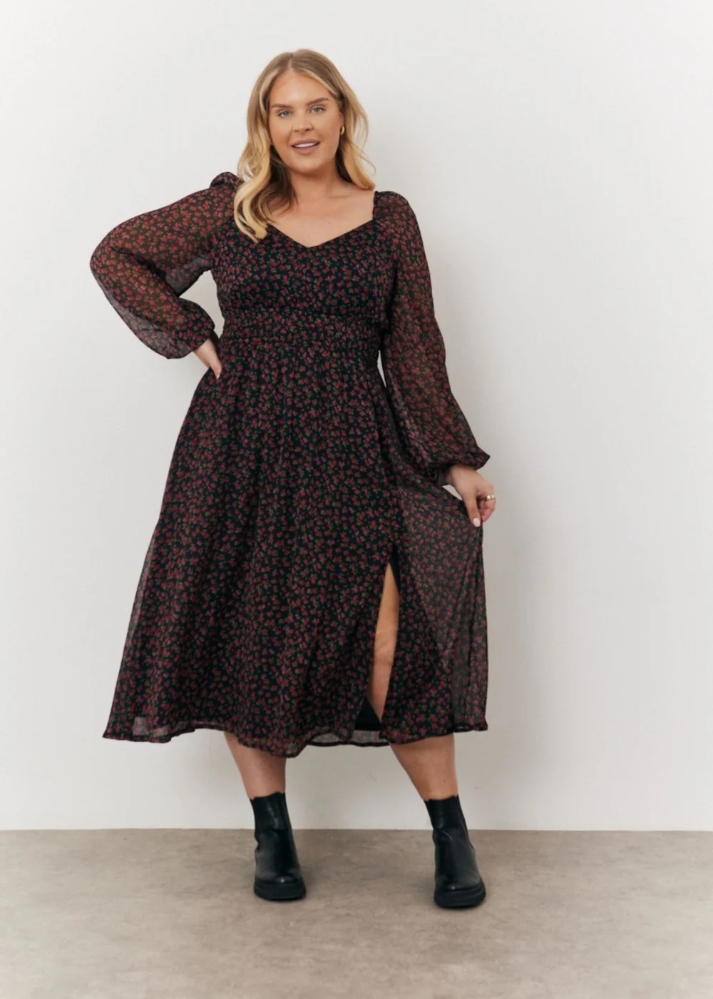 In The Style Beige Animal Print Midi Dress - Size 8 Image 5