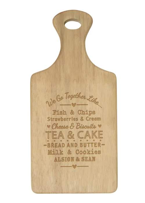 Personalised Memento Company We Go Together Brown Wooden Paddle Board - One Size Image 2