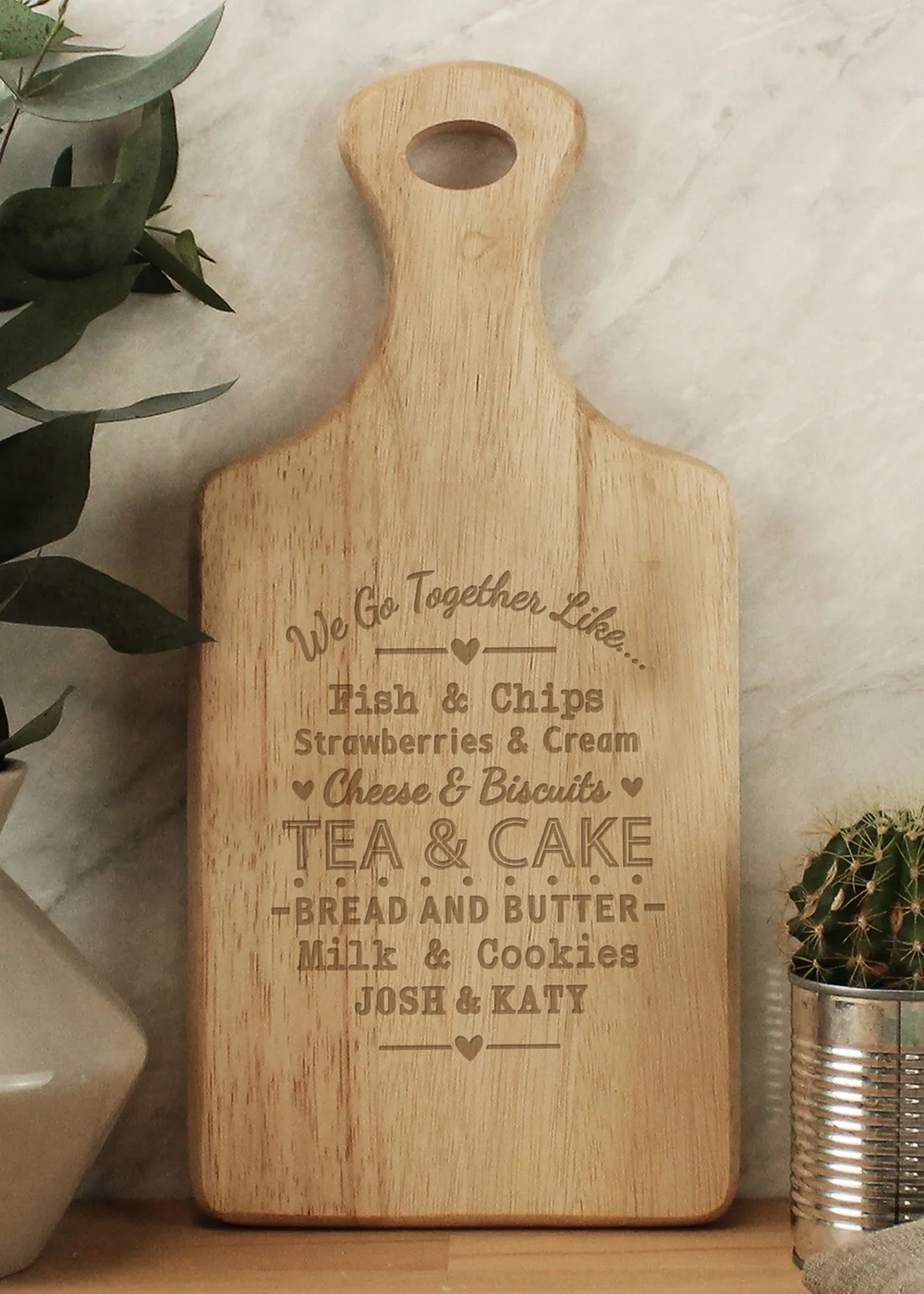 Personalised Memento Company We Go Together Brown Wooden Paddle Board - One Size Image 1