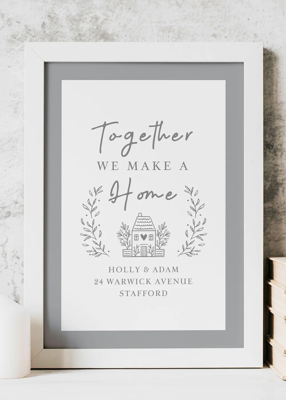 Personalised Memento Company HOME White A4 Framed Print - One Size Image 1