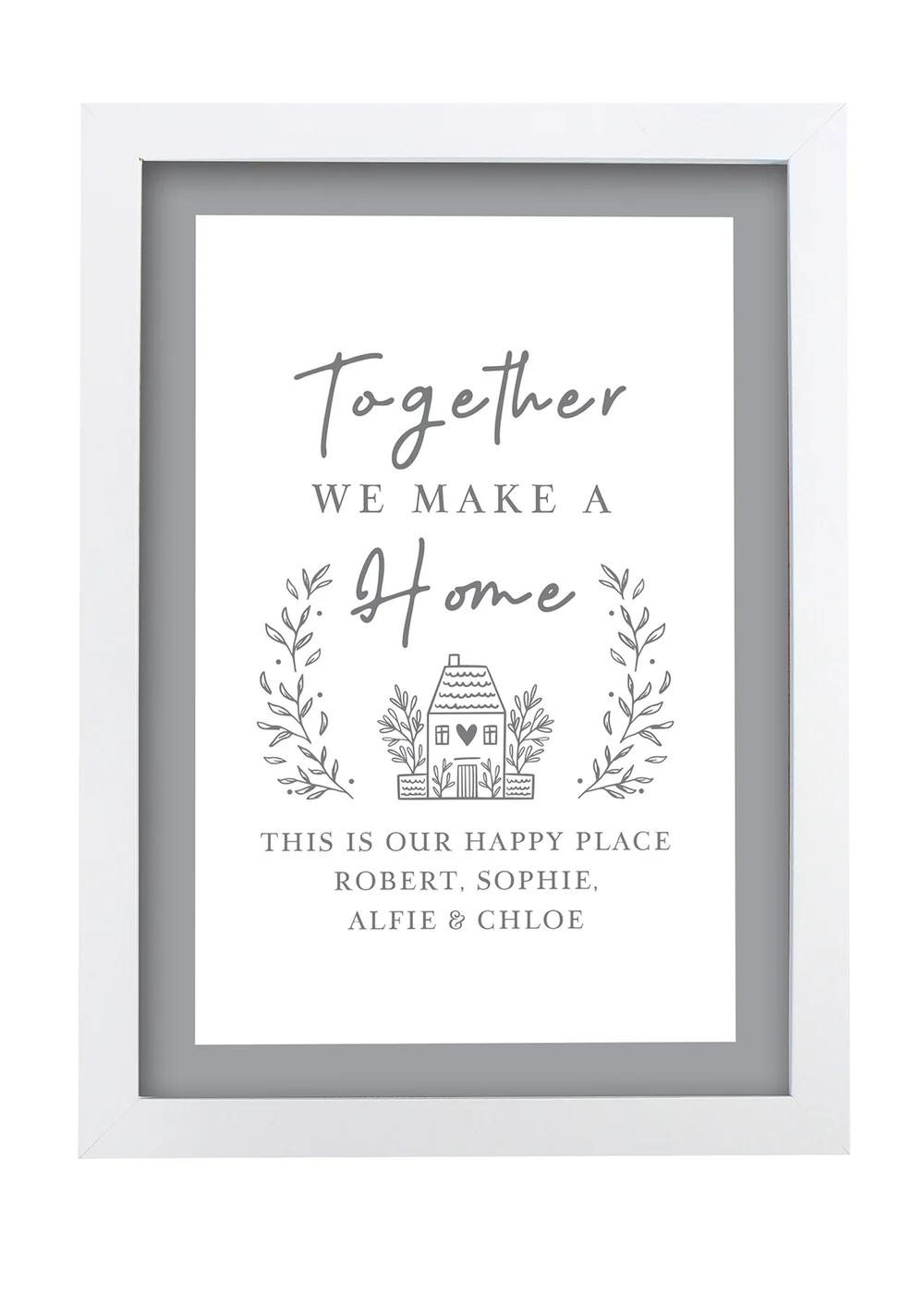 Personalised Memento Company HOME White A4 Framed Print - One Size Image 2