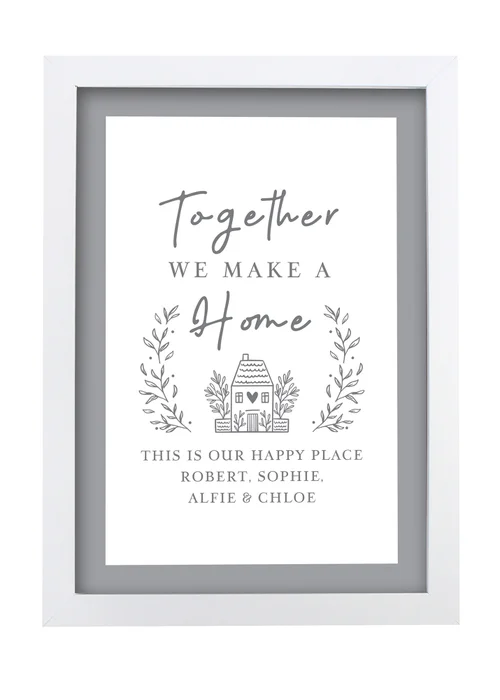 Personalised Memento Company HOME White A4 Framed Print - One Size Image 2