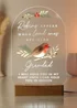 Personalised Memento Company Robins Appear Brown Wooden Based LED Light - One Size Image 1
