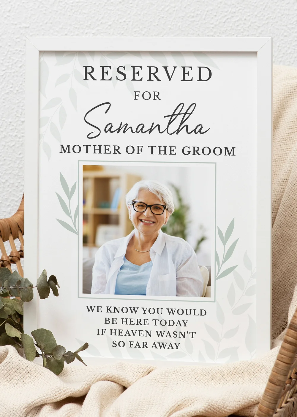 Personalised Memento Company Reserved For Memorial A3 White Framed Print - One Size Image 1