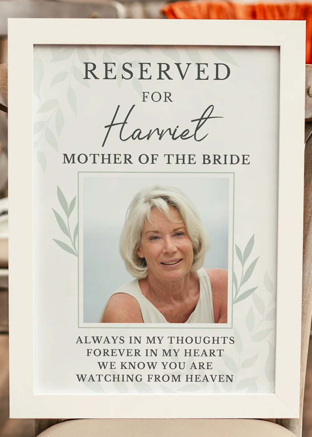 Personalised Memento Company Reserved For Memorial A3 White Framed Print - One Size Image 3