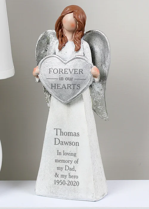 Personalised Memento Company Forever In Our Hearts Memorial Angel Ornament - One Size Image 1