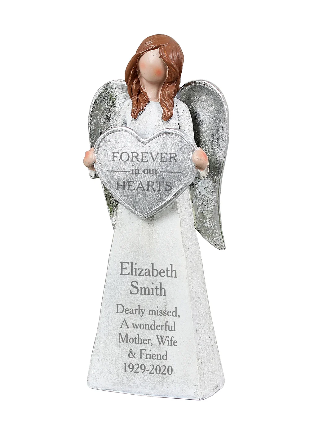 Personalised Memento Company Forever In Our Hearts Memorial Angel Ornament - One Size Image 2