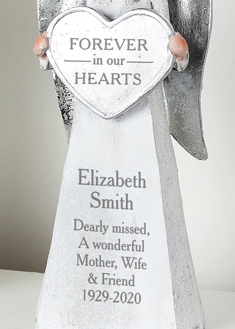 Personalised Memento Company Forever In Our Hearts Memorial Angel Ornament - One Size Image 3
