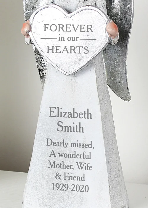 Personalised Memento Company Forever In Our Hearts Memorial Angel Ornament - One Size Image 3