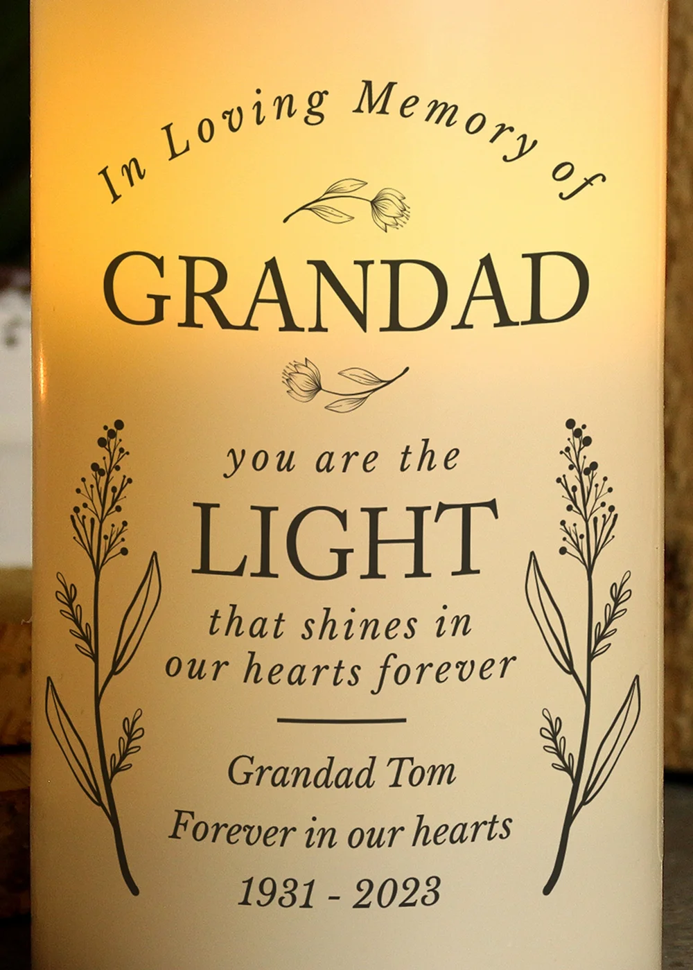 Personalised Memento Company In Loving Memory Cream LED Candle - One Size Image 3