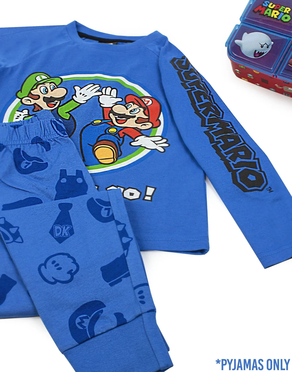 Vanilla Underground Nintendo Boys Blue Mario & Luigi Pyjama Set (5 - 14 Years) - Age 9-10 Years Image 3