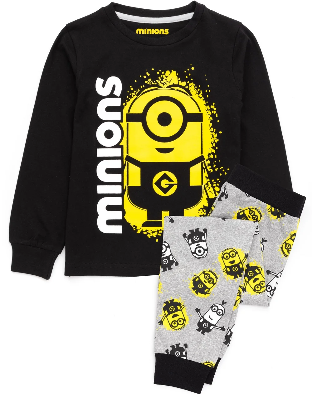 Vanilla Underground Minions Boys Black Pyjama Set (3-12 Years) - Age 3-4 Years Image 1