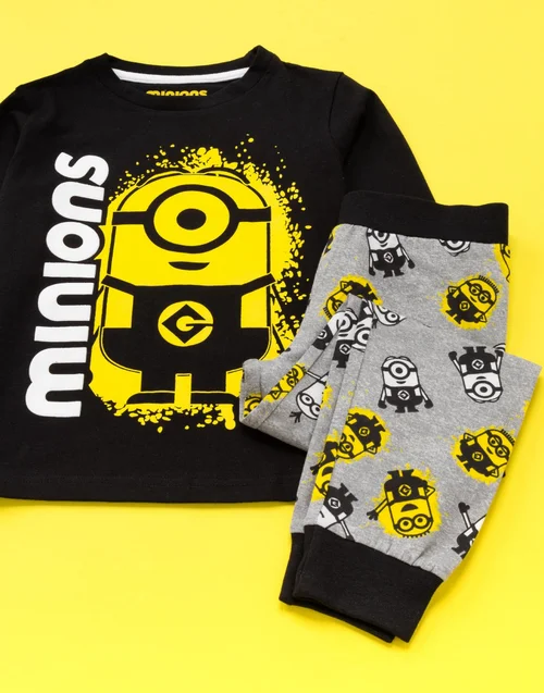 Vanilla Underground Minions Boys Black Pyjama Set (3-12 Years) - Age 3-4 Years Image 4