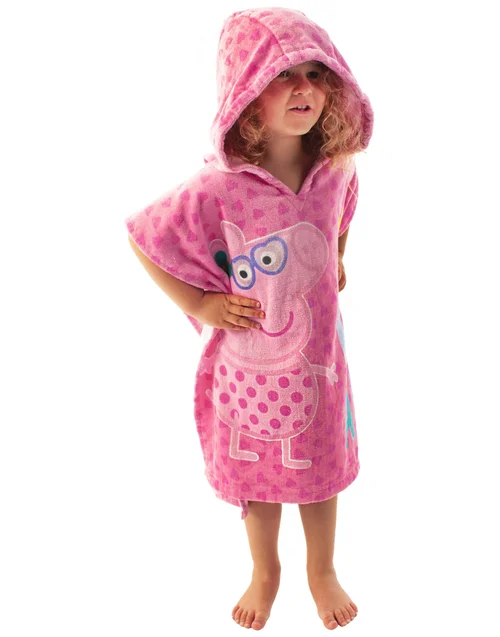 Vanilla Underground Peppa Pig Girls Pink Poncho Towel and Swimming Costume Set (12 Months-7 Years) - 3-4 Yrs Image 4