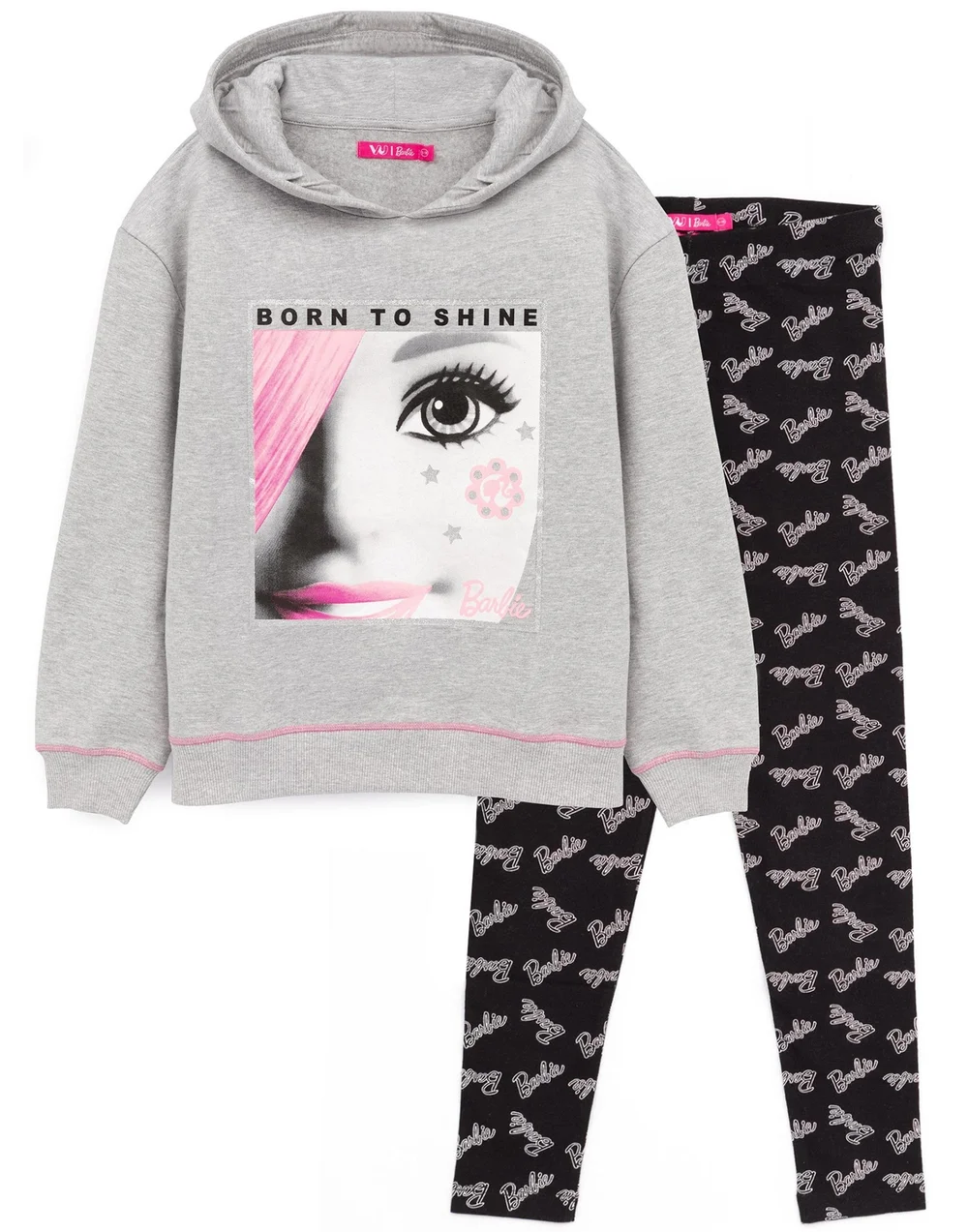 Vanilla Underground Barbie Girls Grey Hoodie and Legging Set (3-12 Years) - 3-4 Yrs Image 1