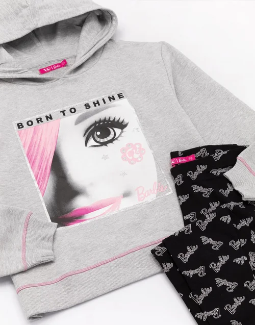 Vanilla Underground Barbie Girls Grey Hoodie and Legging Set (3-12 Years) - 3-4 Yrs Image 4