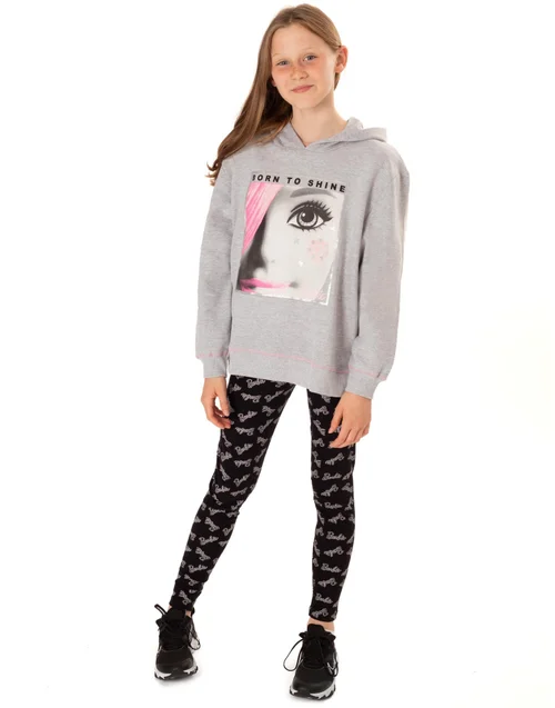 Vanilla Underground Barbie Girls Grey Hoodie and Legging Set (3-12 Years) - 3-4 Yrs Image 2
