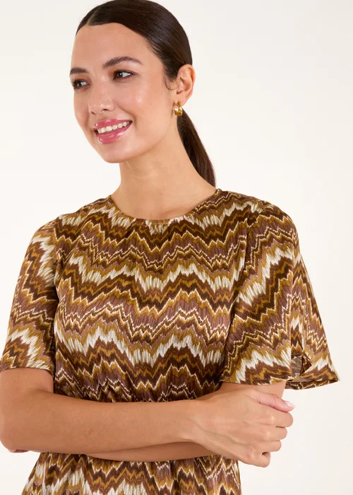 Blue Vanilla Brown Crew Neck Mini Dress - 10 Image 3