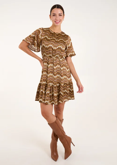 Blue Vanilla Brown Crew Neck Mini Dress - 10 Image 1