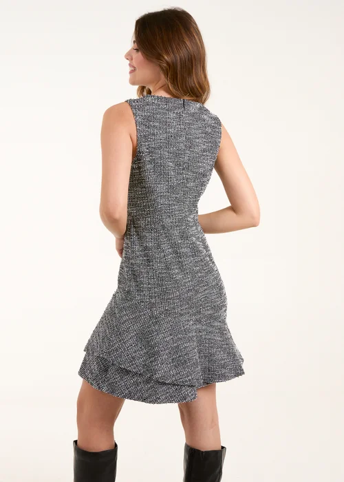 Blue Vanilla Black Frill Hem Boucle Pinny Dress - 12 Image 2