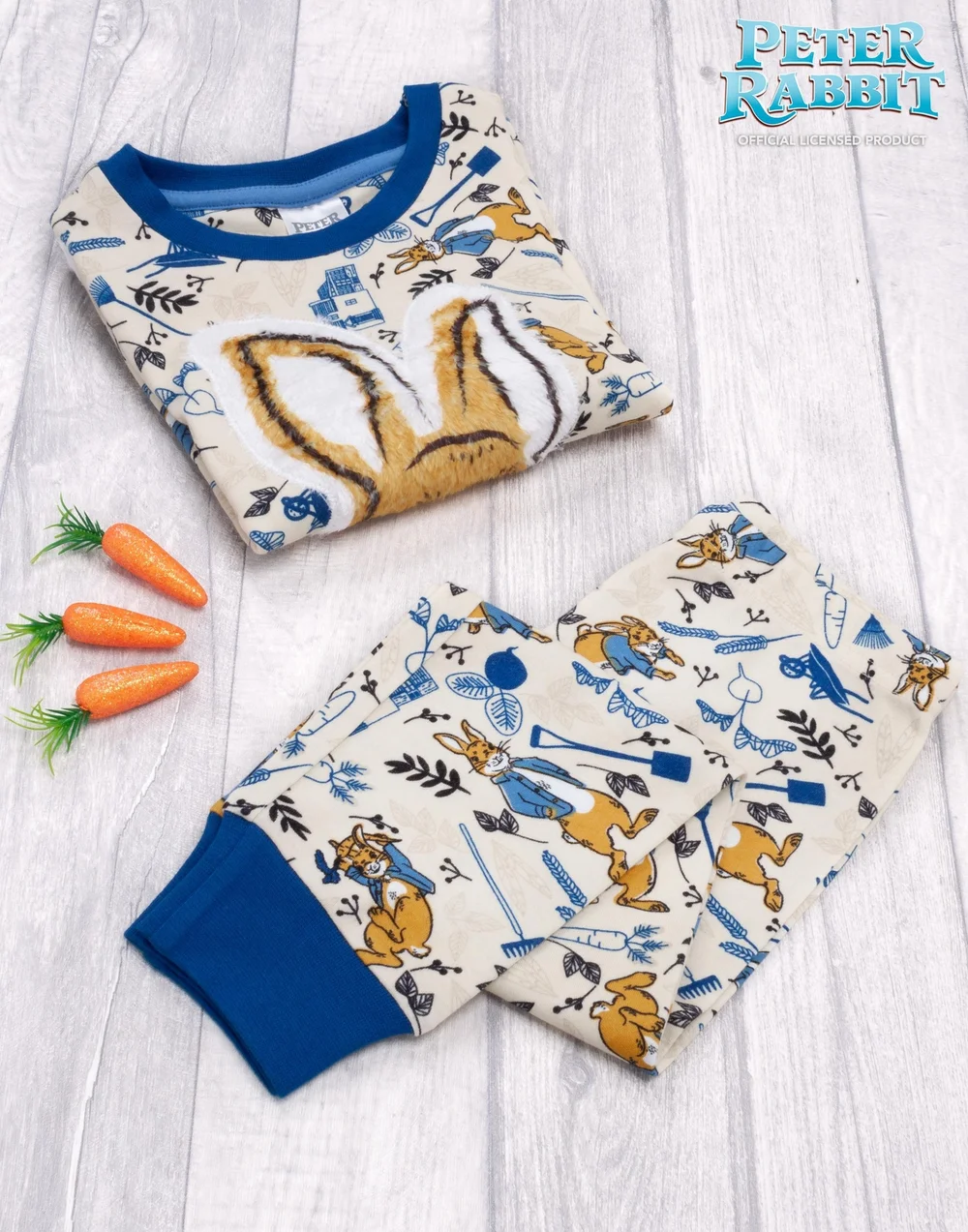 Vanilla Underground Peter Rabbit Kids Blue Long Sleeve Long Leg Pyjamas (12 Months - 5 Years) - 12 - 18 months Image 2