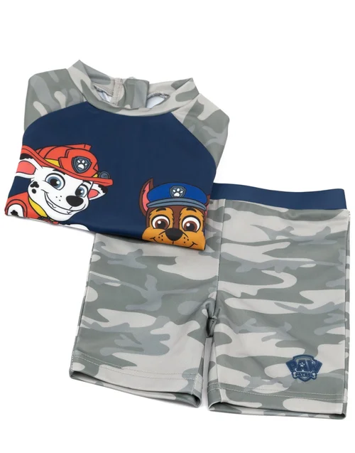 Vanilla Underground Paw Patrol Boys Grey Character Print 2 Piece Swim Set (18 Months-7 Years) - 18 - 24 Months Image 5