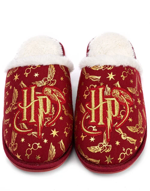 Vanilla Underground Harry Potter Girls Red Logo Mule Slippers (12 Younger - 5 Older) - 1 Infants Image 1