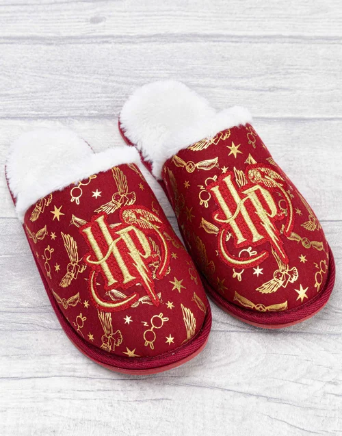 Vanilla Underground Harry Potter Girls Red Logo Mule Slippers (12 Younger - 5 Older) - 1 Infants Image 4