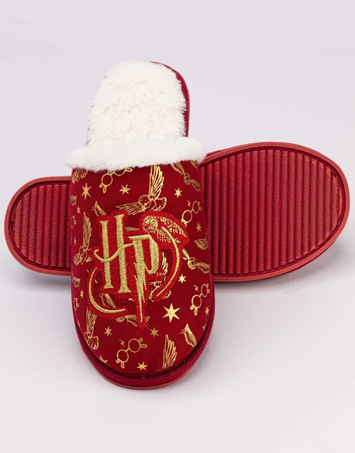 Vanilla Underground Harry Potter Girls Red Logo Mule Slippers (12 Younger - 5 Older) - 1 Infants Image 3