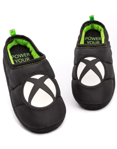 Vanilla Underground Xbox Boys Black Logo Mule Slippers (13 Younger - 5 Older) - 1 Infants Image 1