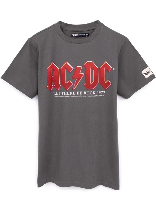 AC/DC Boys Grey Band Distressed Logo T-Shirt (3-12 Years) - 3-4 Yrs Image 1