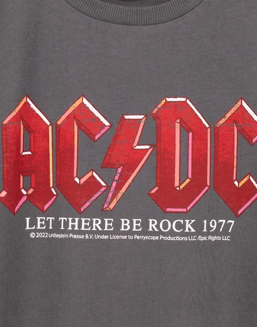 AC/DC Boys Grey Band Distressed Logo T-Shirt (3-12 Years) - 3-4 Yrs Image 4