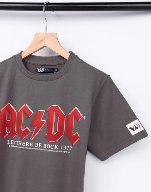 AC/DC Boys Grey Band Distressed Logo T-Shirt (3-12 Years) - 3-4 Yrs Image 3